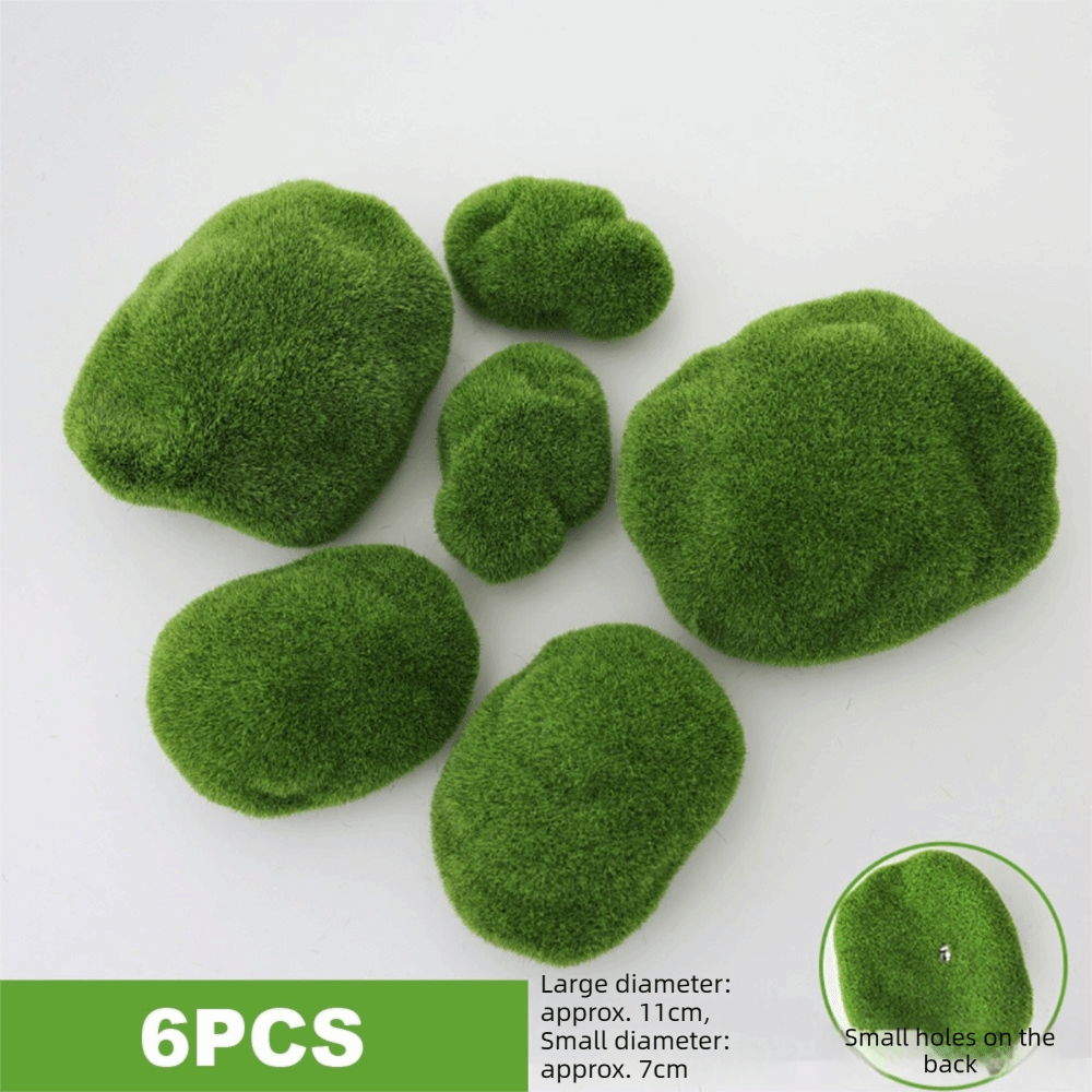 Planted Aquarium Models - 2/4/6/10PCS Green Artificial Moss Rocks Micro