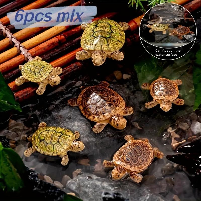 Aquarium Planting Ideas - 6 Mini Turtle Statues for Aquarium